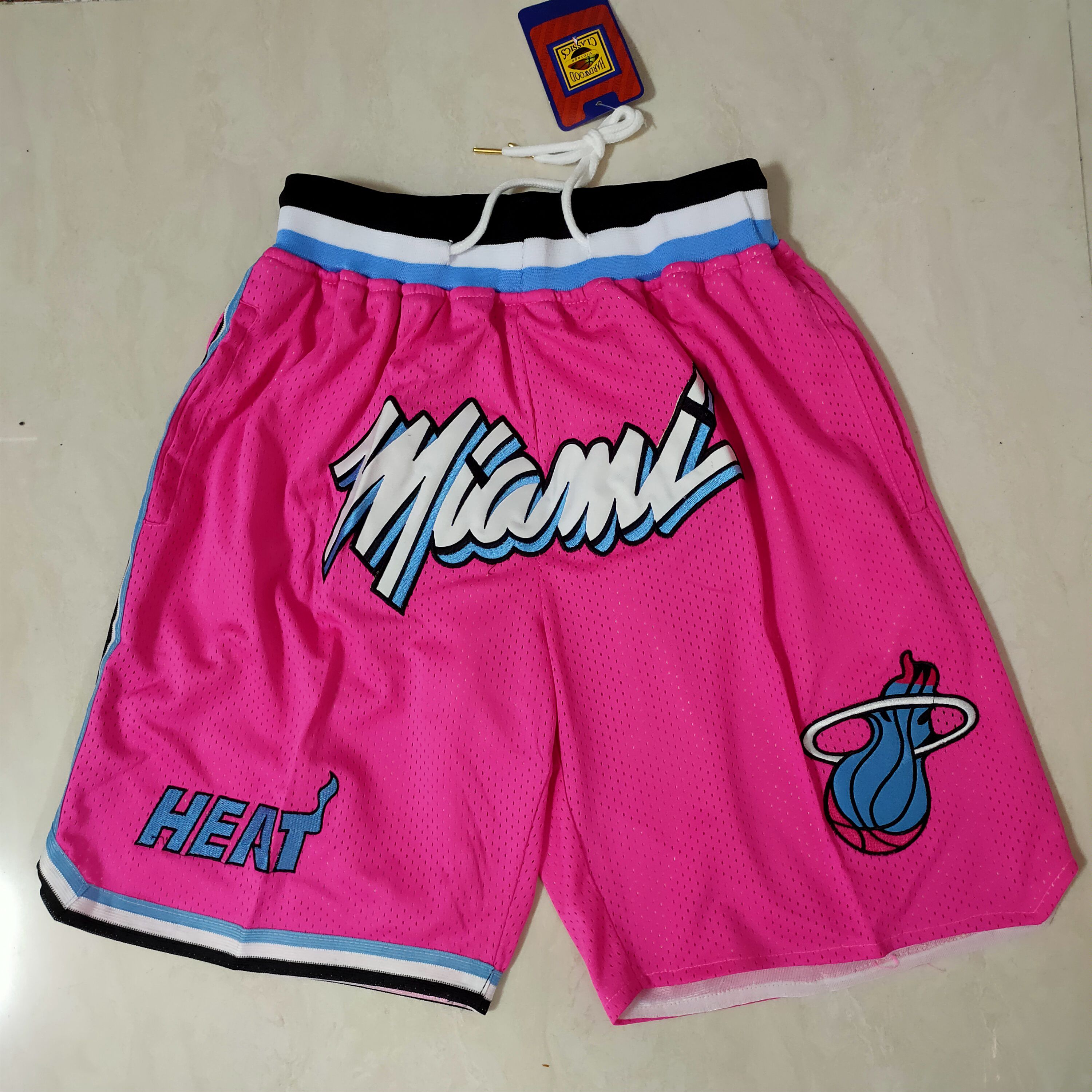 Men NBA 2021 Miami Heat Pink Shorts->miami heat->NBA Jersey